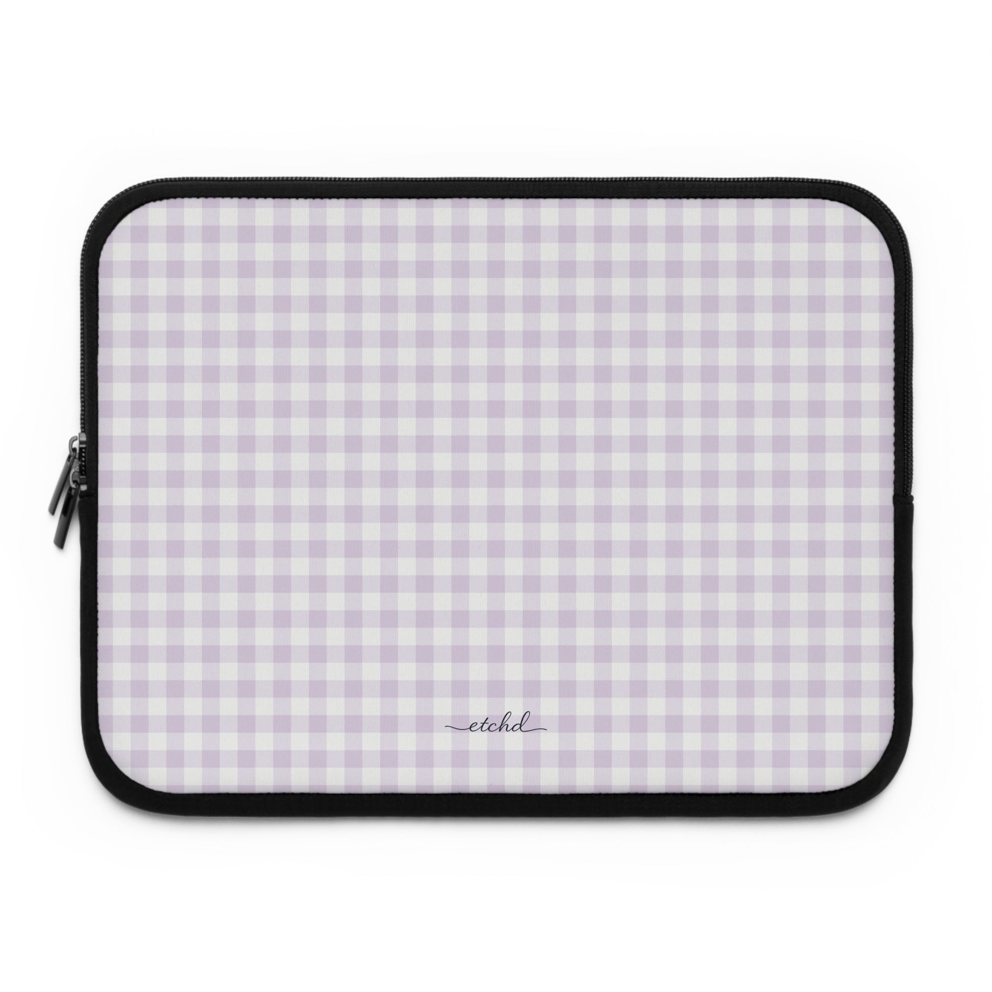 Lilac Gingham Laptop Sleeve by etchd
