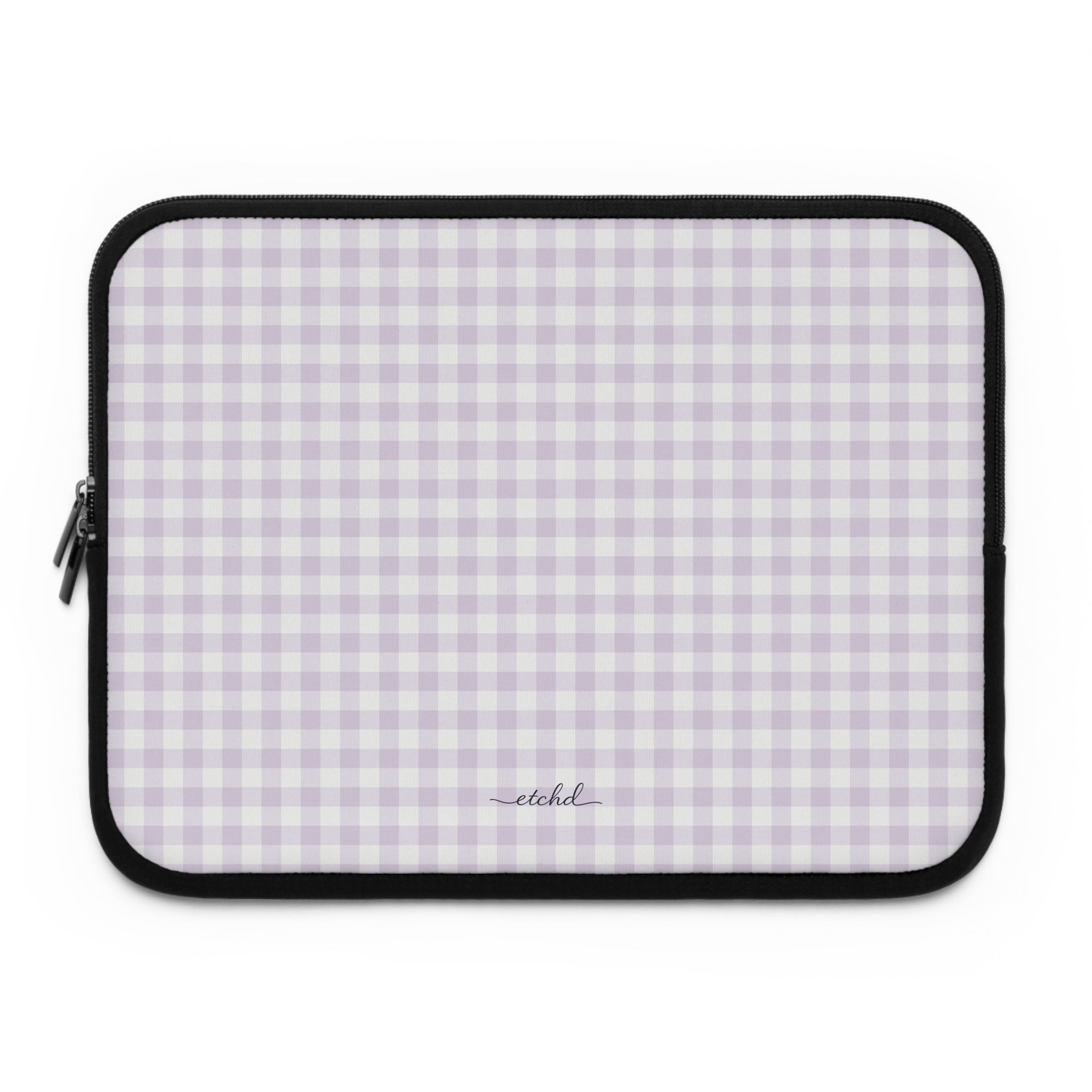 Lilac Gingham Laptop Sleeve by etchd