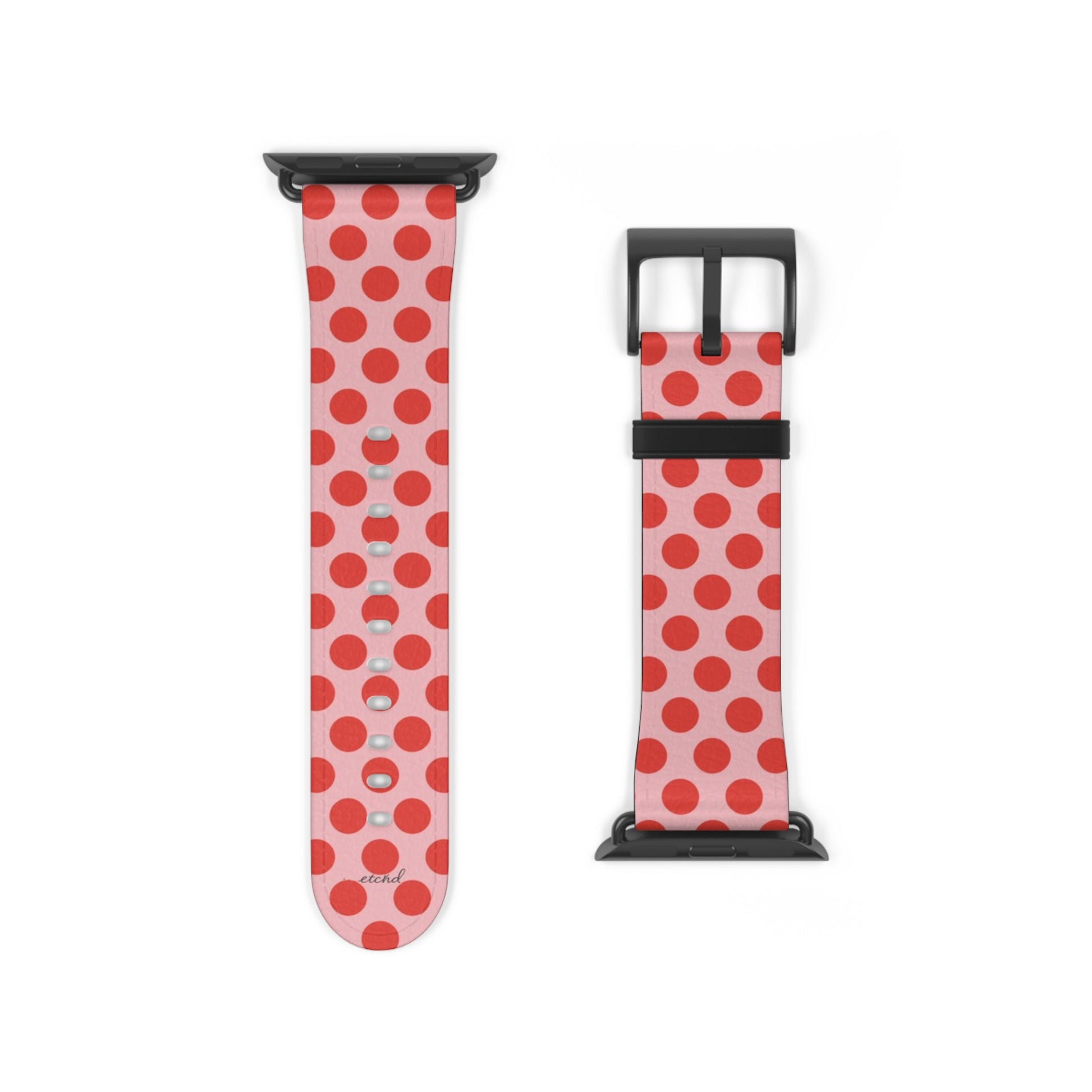 Poppy & Blush Polka Dot Smartwatch Strap by etchd, view 9