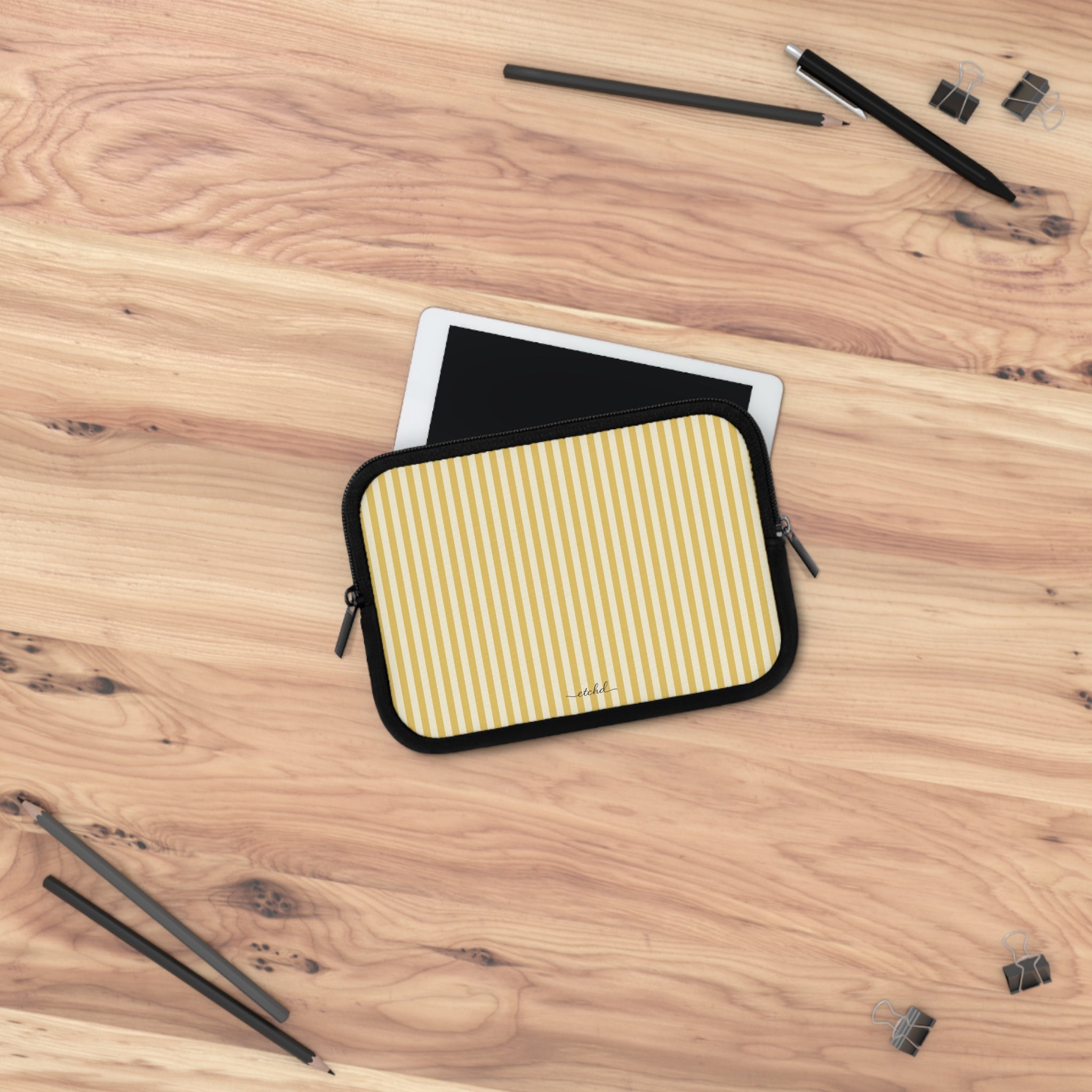 Butter & Cream Striped Laptop Sleeve by etchd, view 14