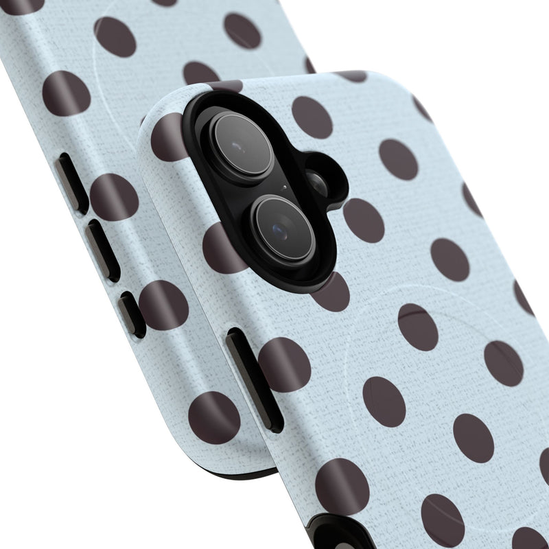 Plum And Blue Polka Dot Magnetic Phone Case-zoom-