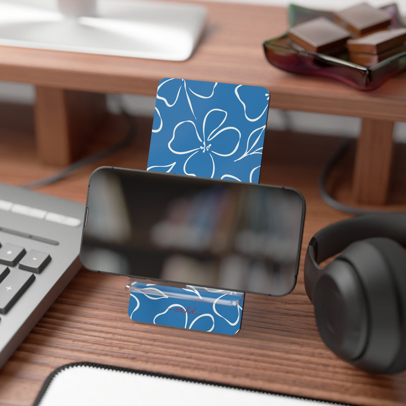 Cerulean & White Floral Phone Stand by etchd, view 4