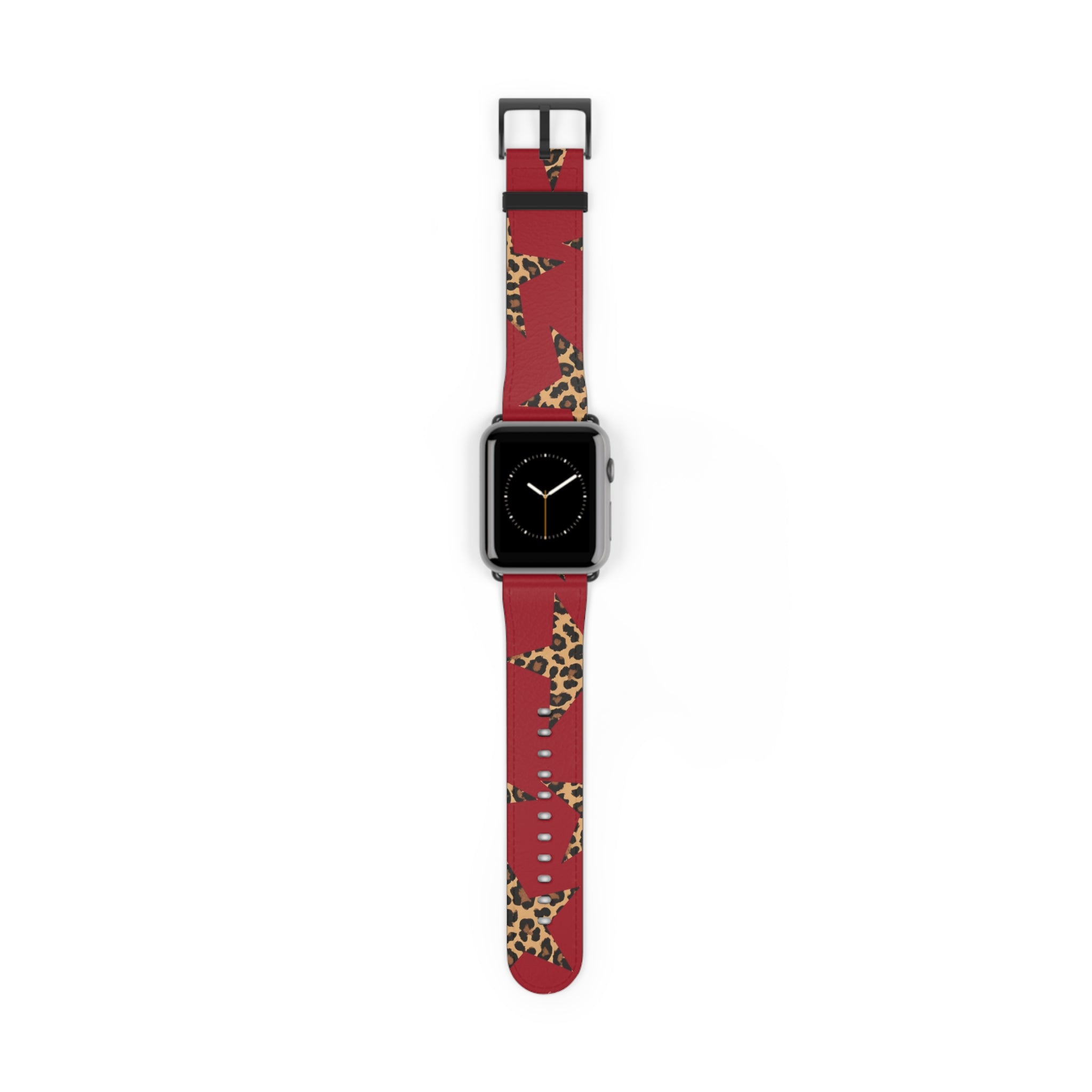 Red & Leopard Stars Smartwatch Strap by etchd, view 2