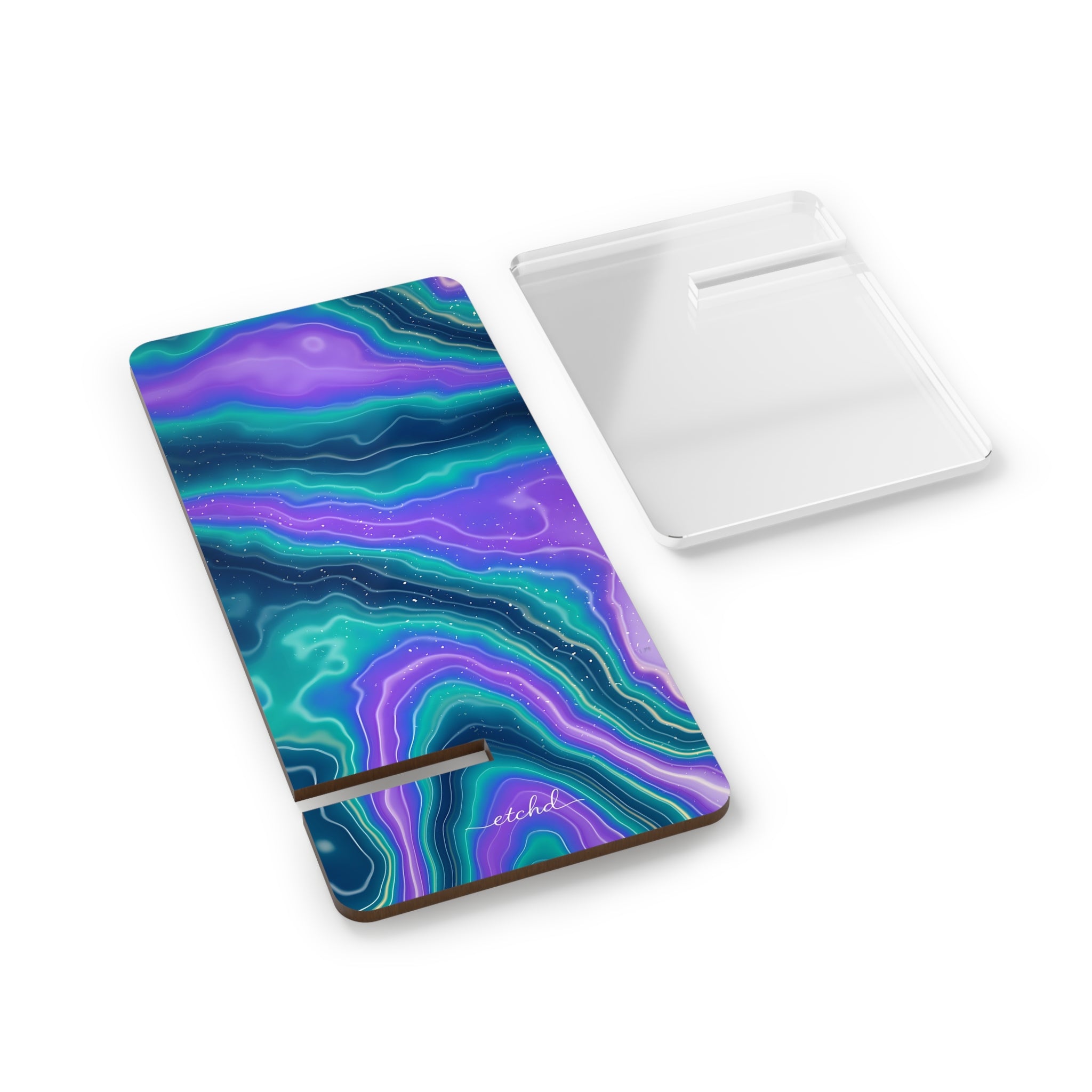 Peacock Ink Phone Stand by etchd, view 2