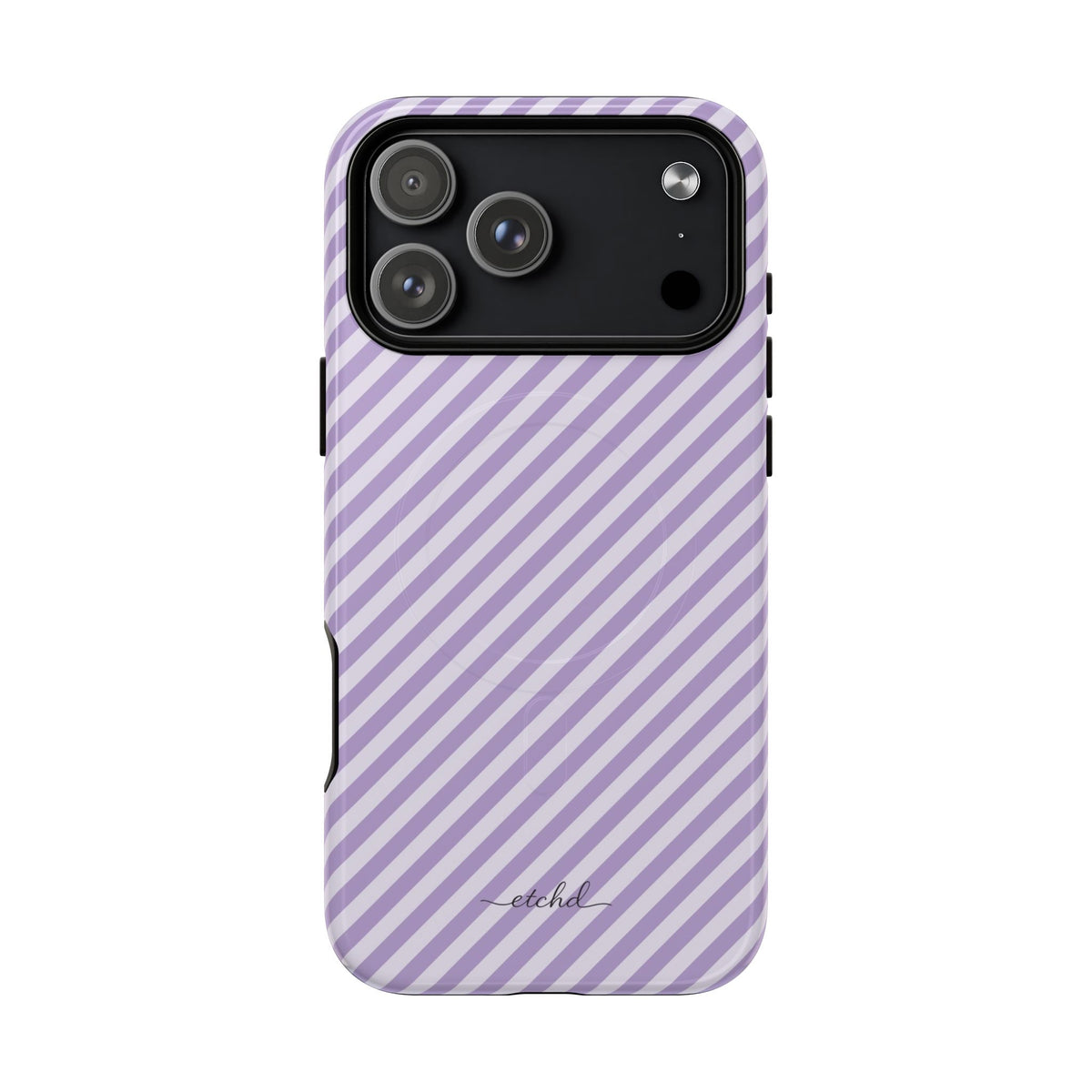 Lilac & Cream Striped Diagonal Magnetic Phone Case by etchd, view 31