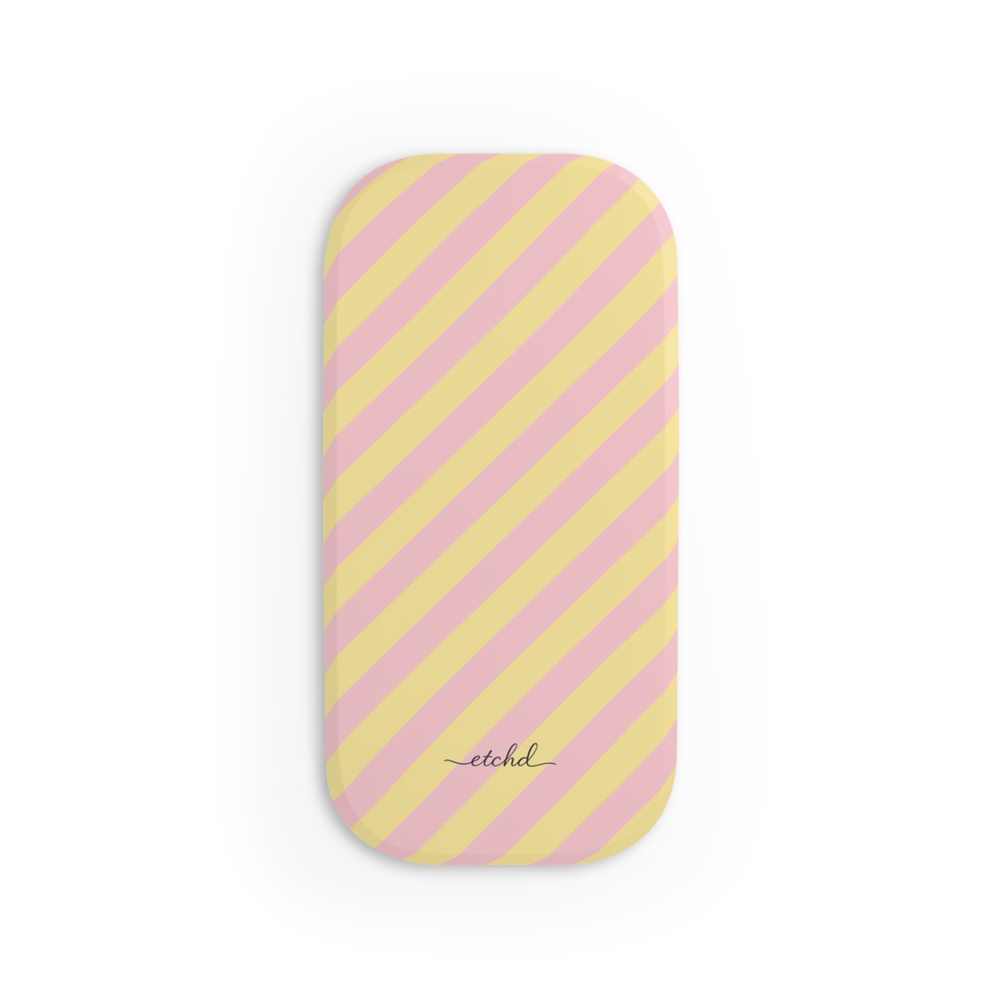 Pink And Butter Diagonal Click-On Phone Grip by etchd, view 2
