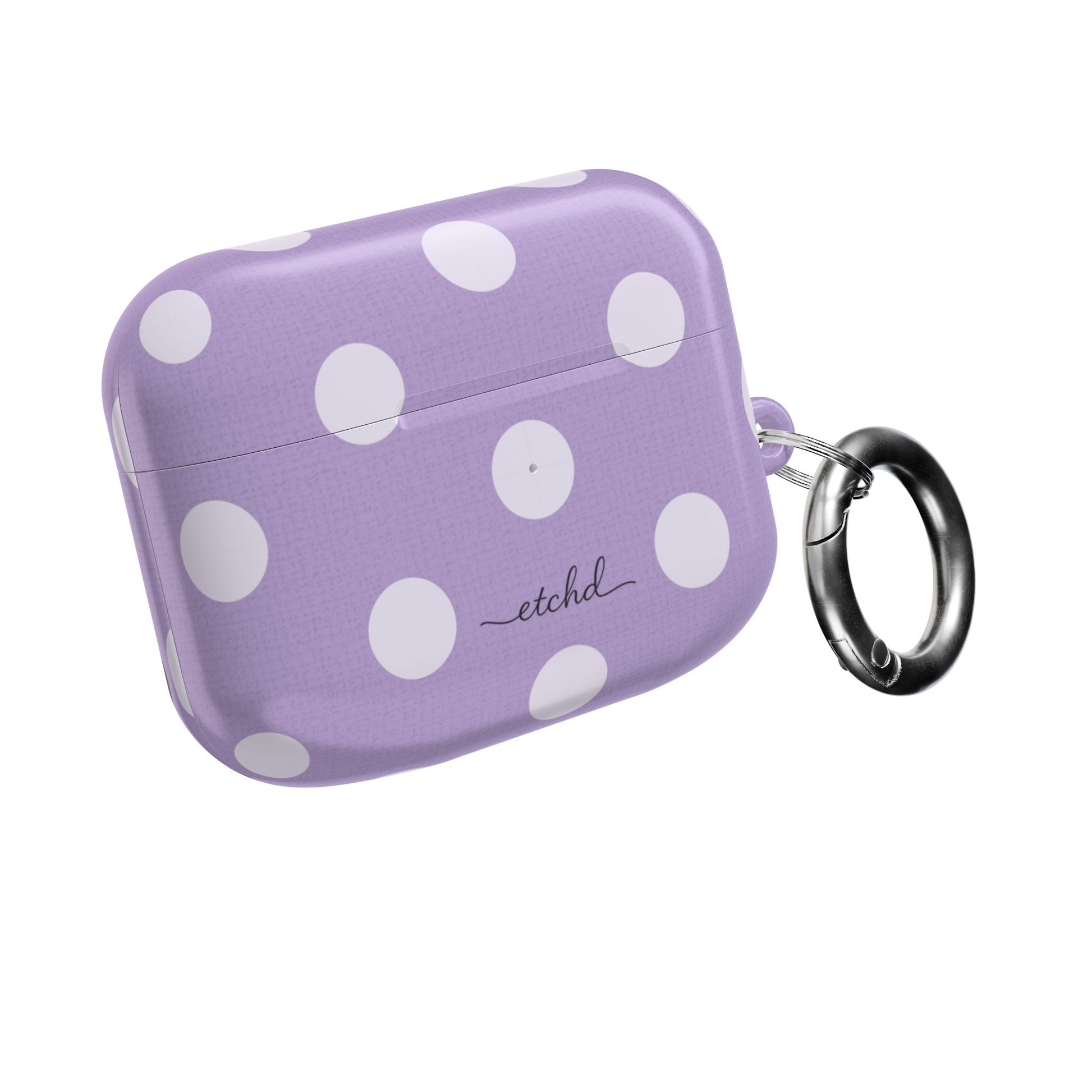 Cream & Lilac Polka Dot AirPod Case by etchd, view 8