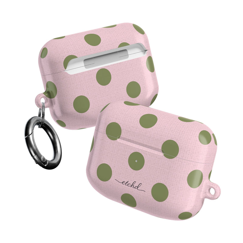 Green & Pink Polka Dot AirPod Case by etchd, view 10