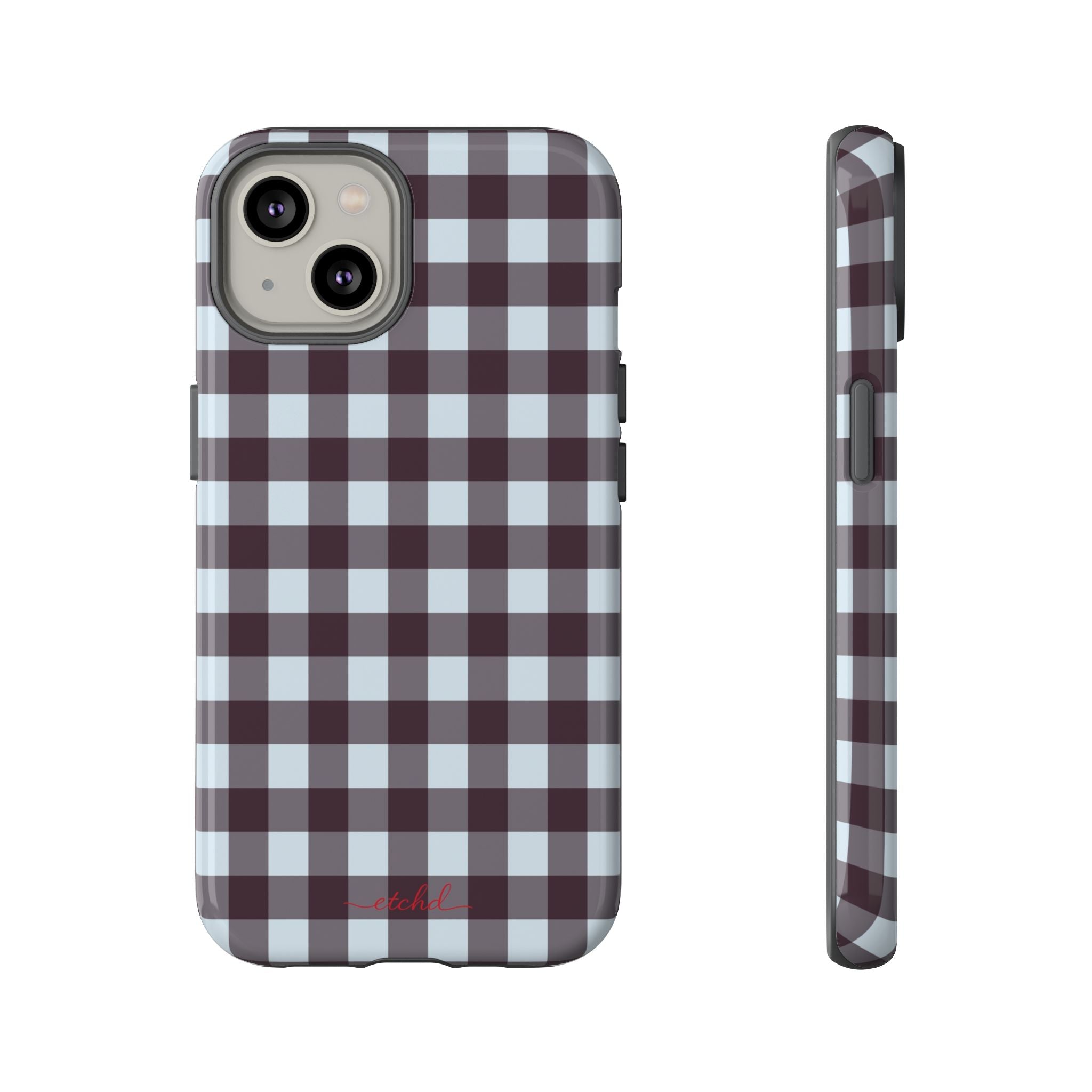 Blue & Plum Gingham Phone Case by etchd, view 2