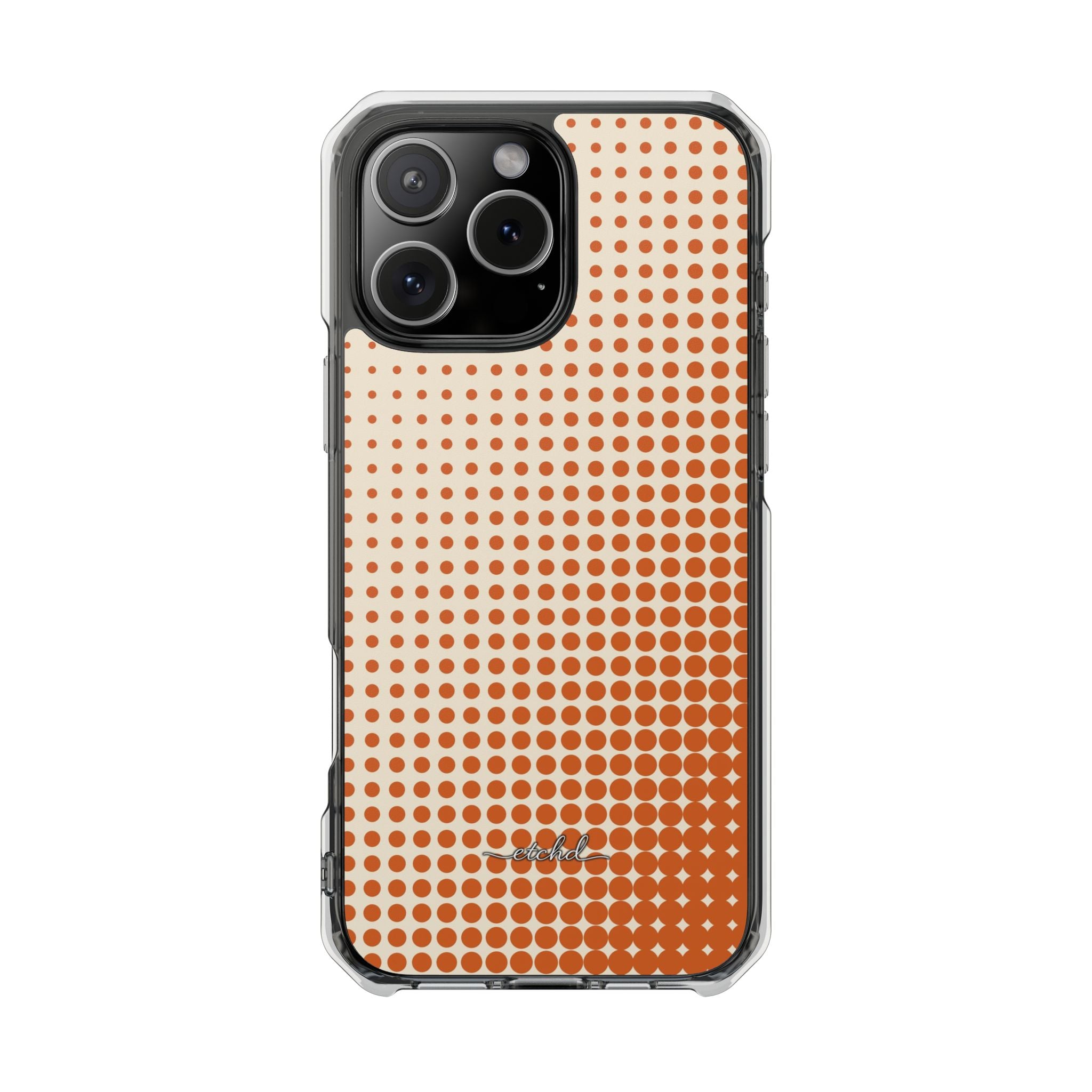 Tangerine Halftone Transparente Magnet-Handyhülle