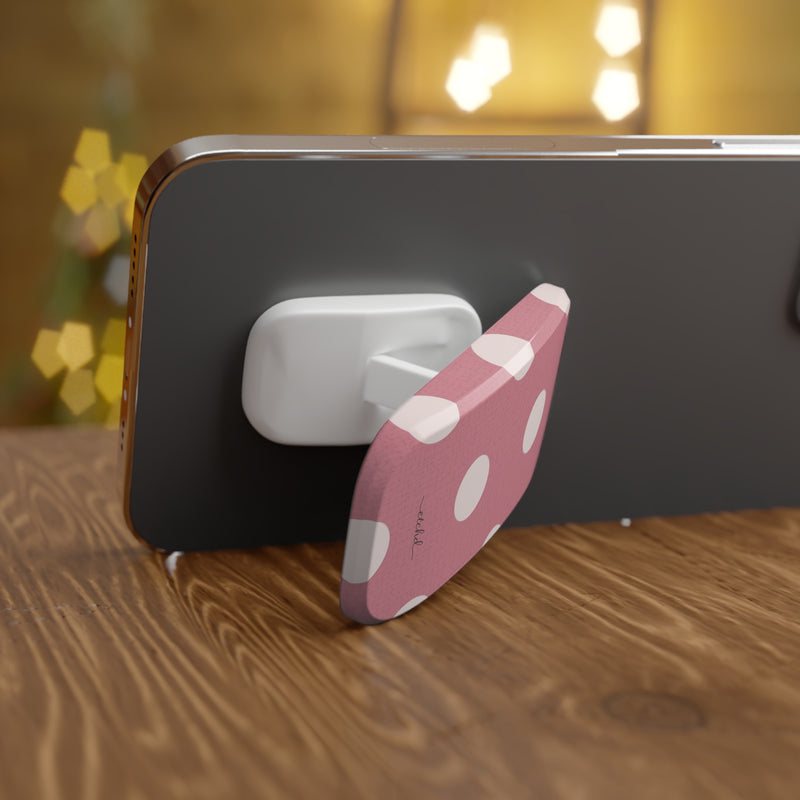 Cream & Blush Polka Dot Click-On Phone Grip by etchd, view 4