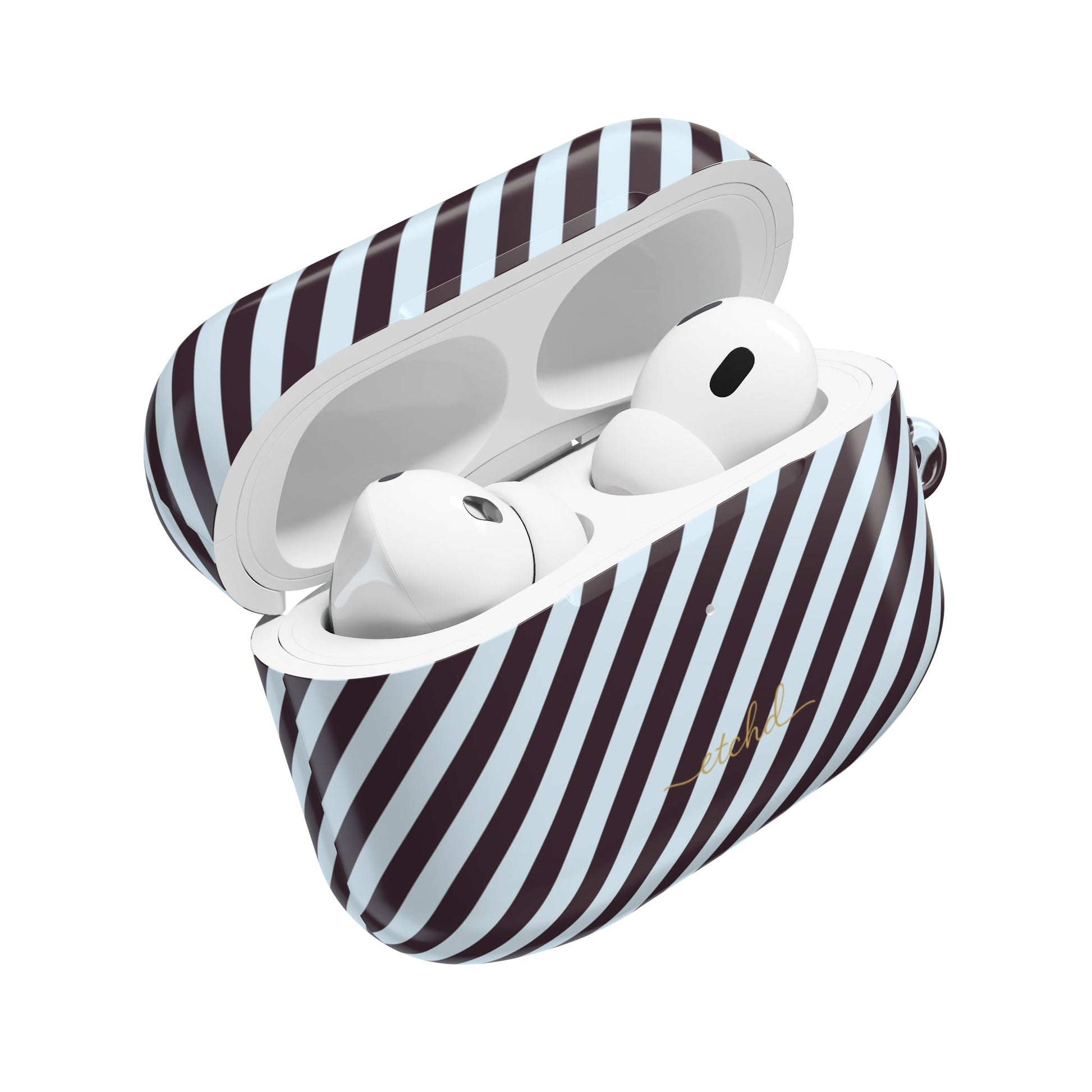 Plum & Blue Striped Diagonal AirPod Case by etchd, view 9