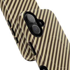 Butter & Brown Striped Diagonal Magnetic Phone Case by etchd, view 87