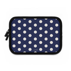 Cream & Navy Polka Dot Laptop Sleeve by etchd, view 2