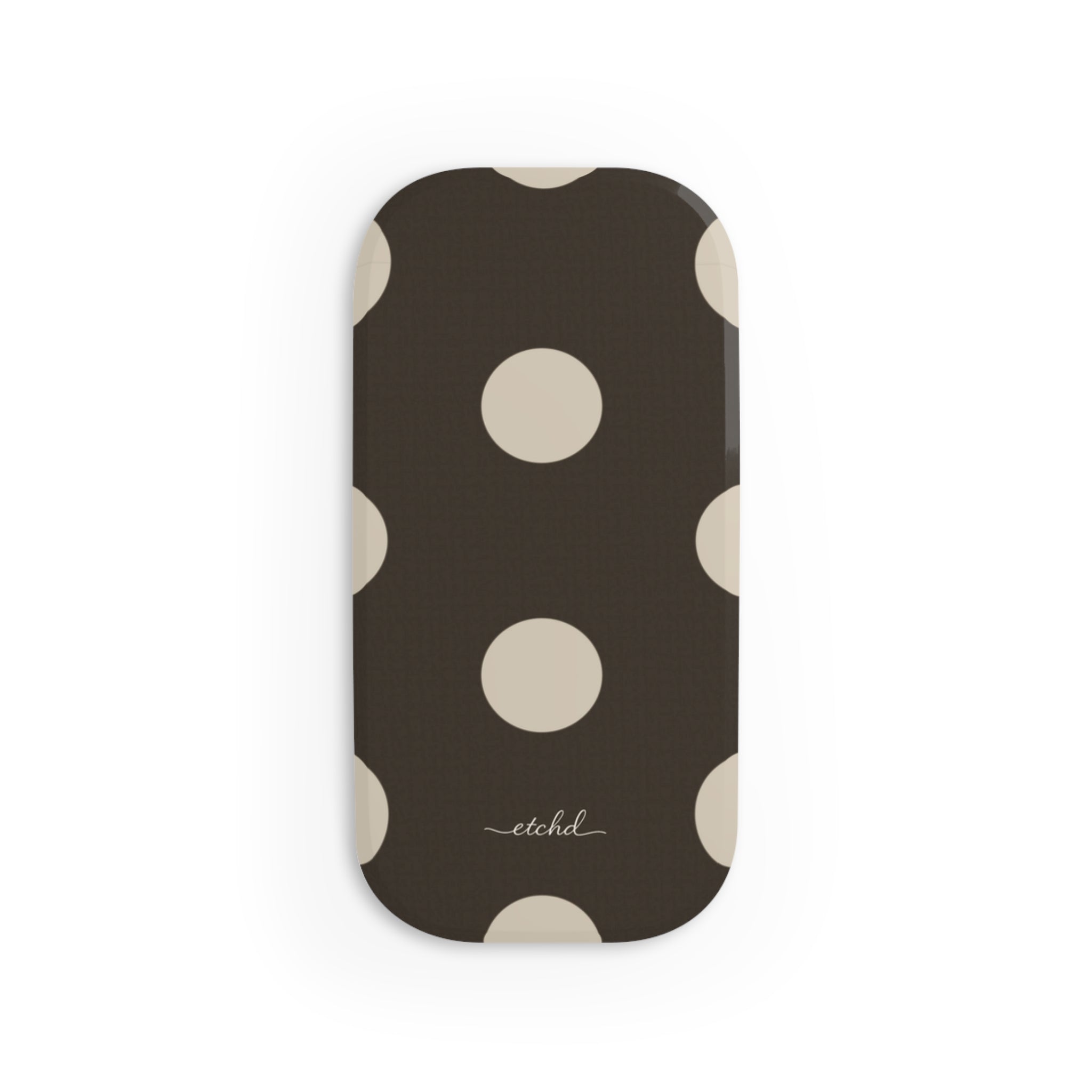 Cream & Brown Polka Dot Click-On Phone Grip by etchd, view 2