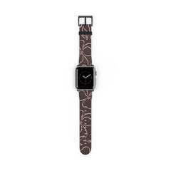 Espresso & Blush Floral Smartwatch Strap by etchd