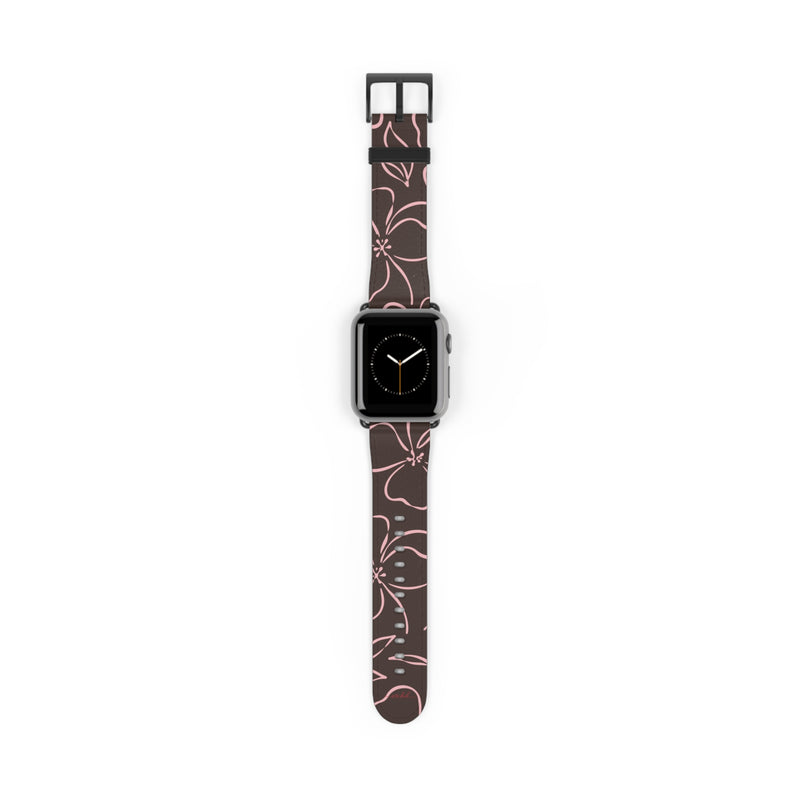 Espresso & Blush Floral Smartwatch Strap by etchd