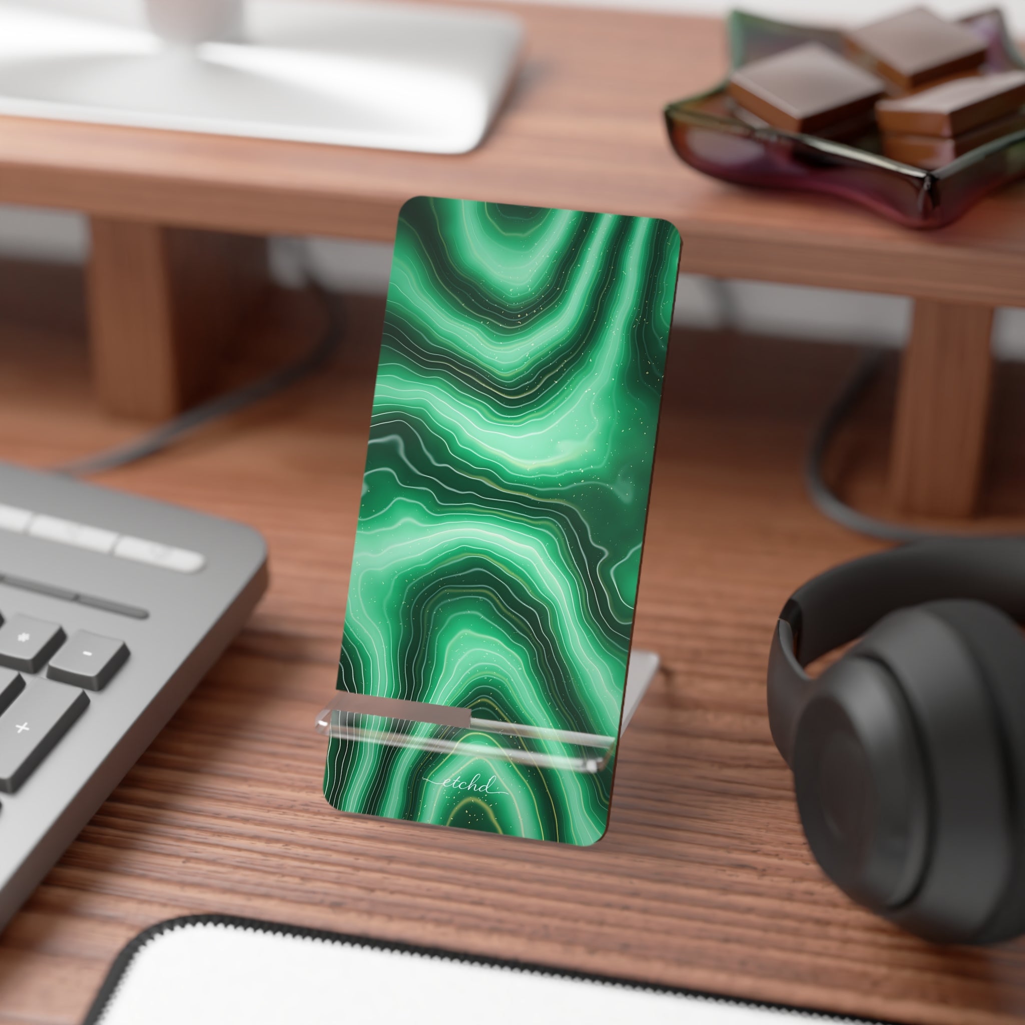 Emerald Phone Stand by etchd, view 3