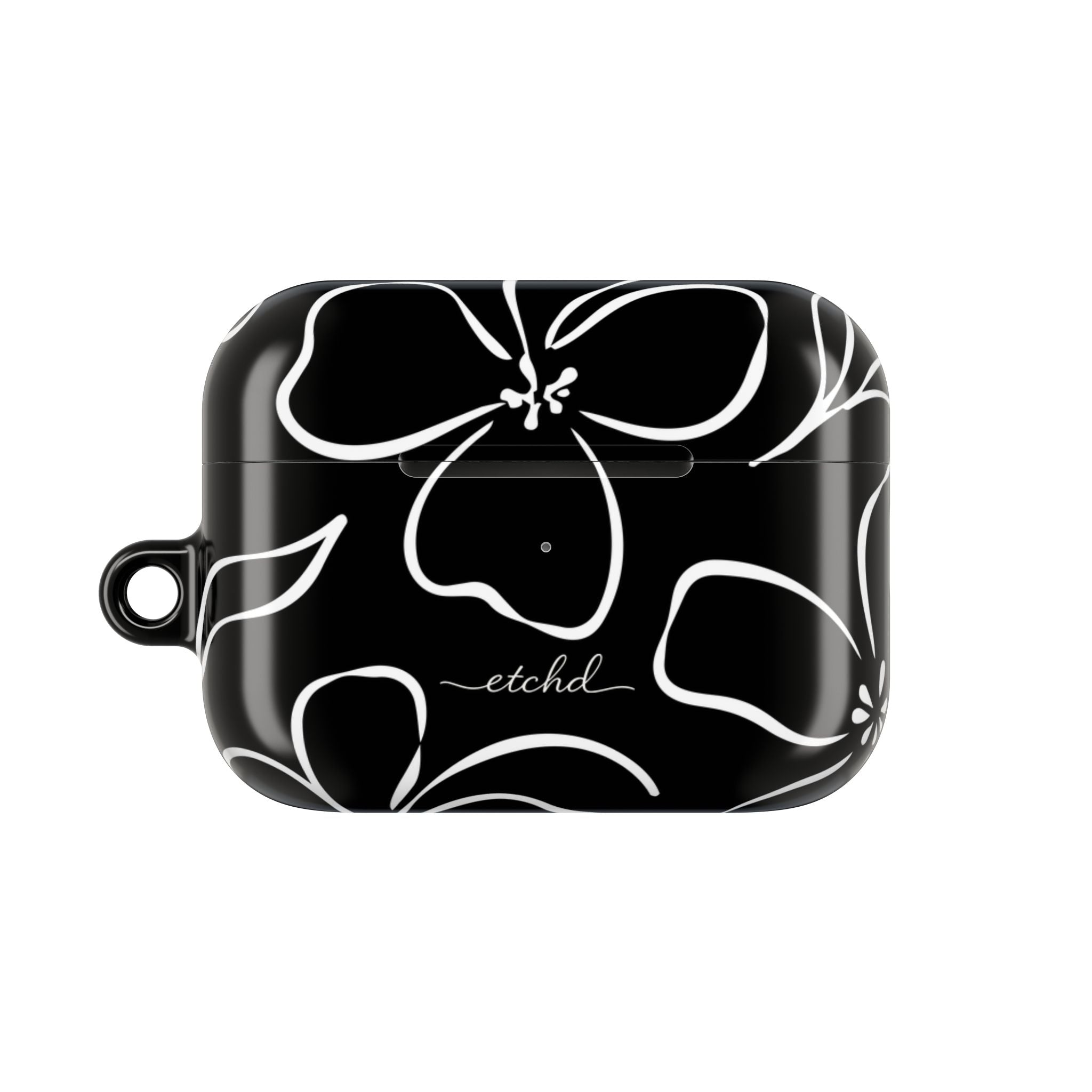 Black & White Floral AirPod Case by etchd, view 2