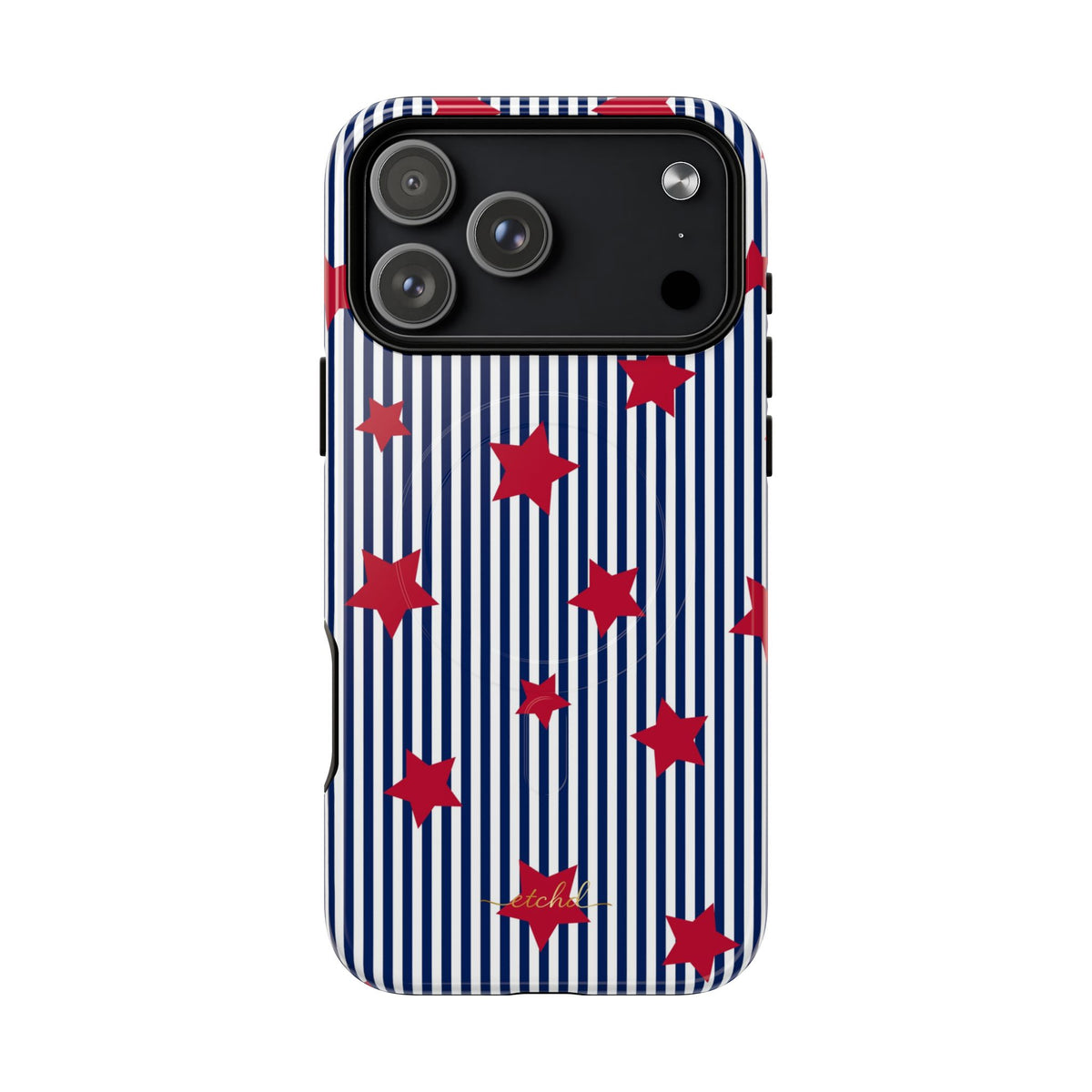 Blue Stripes & Red Stars Magnetic Phone Case by etchd, view 31