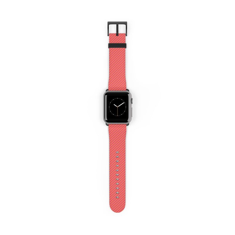 Pink & Orange Striped Diagonal Correa para smartwatch de etchd