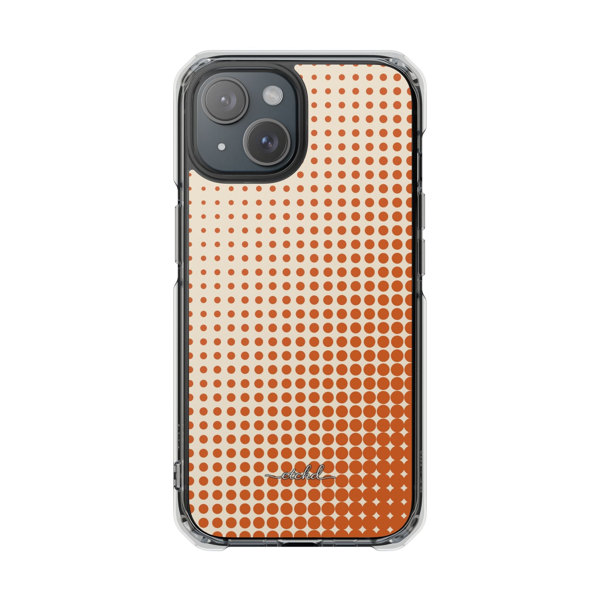 Tangerine Halftone Coque Téléphone Magnétique Transparente