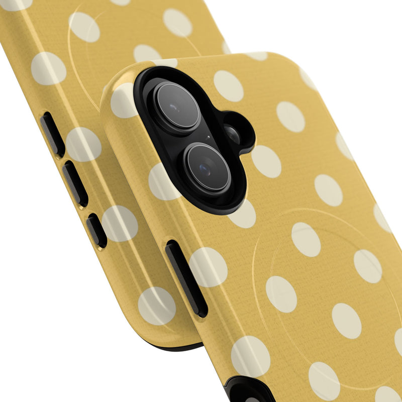 Cream & Butter Polka Dot Magnetic Phone Case by etchd, view 87