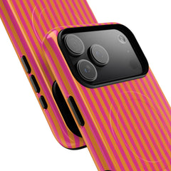 Pink & Orange Striped Magnetic Phone Case by etchd, view 97