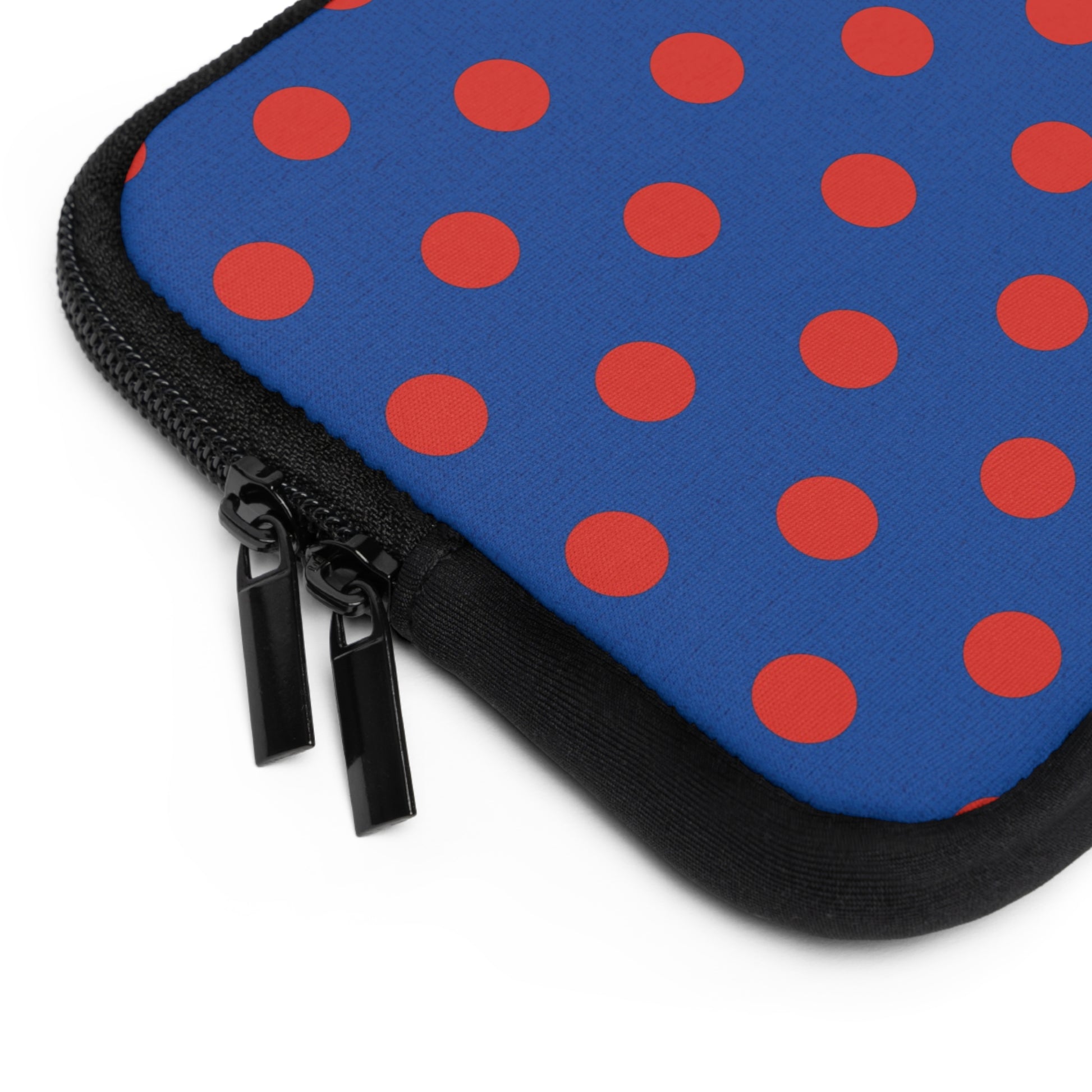 Poppy And Cobalt Polka Dot Laptop Sleeve by etchd, view 12