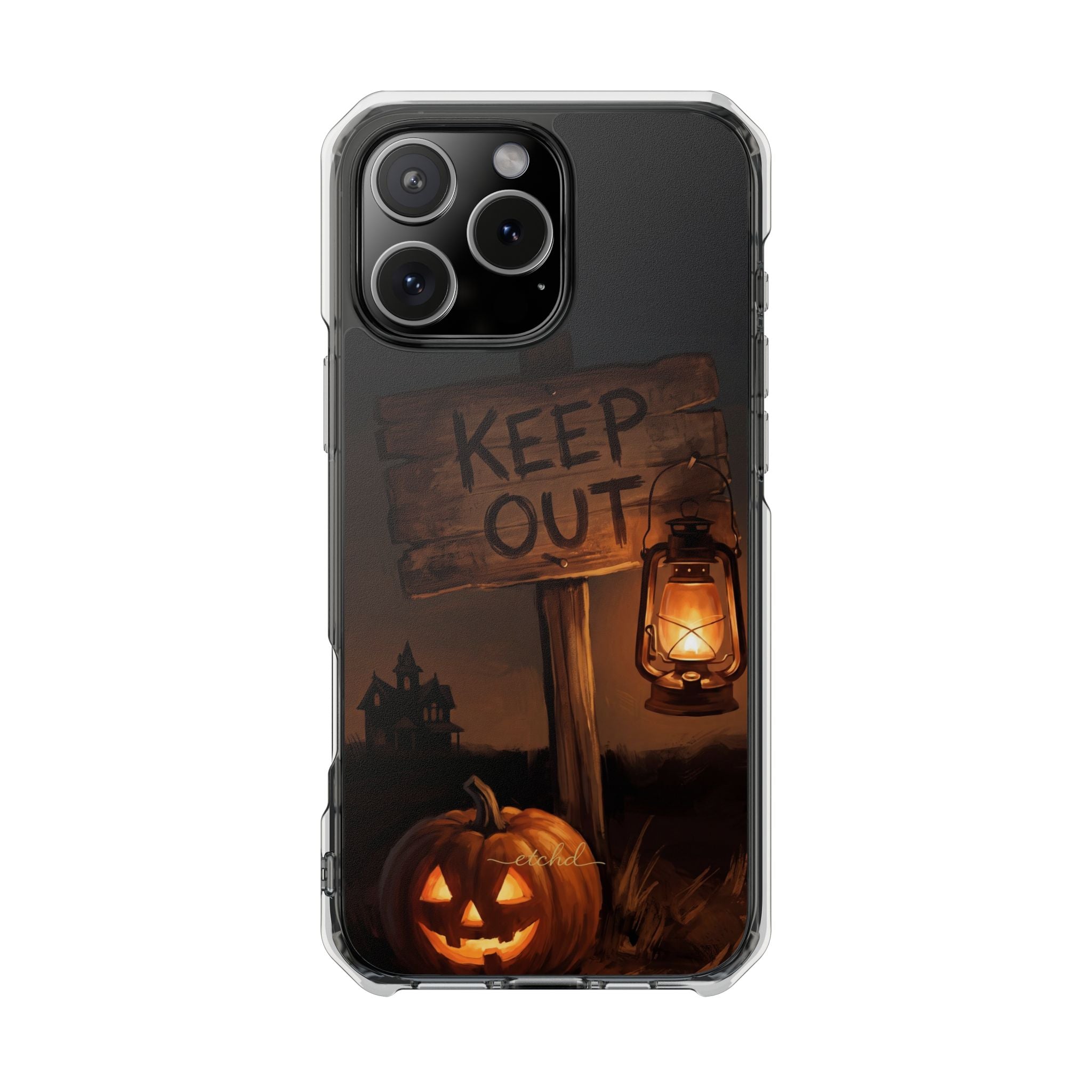 Keep Out Clear Magnetic Phone Case by etchd