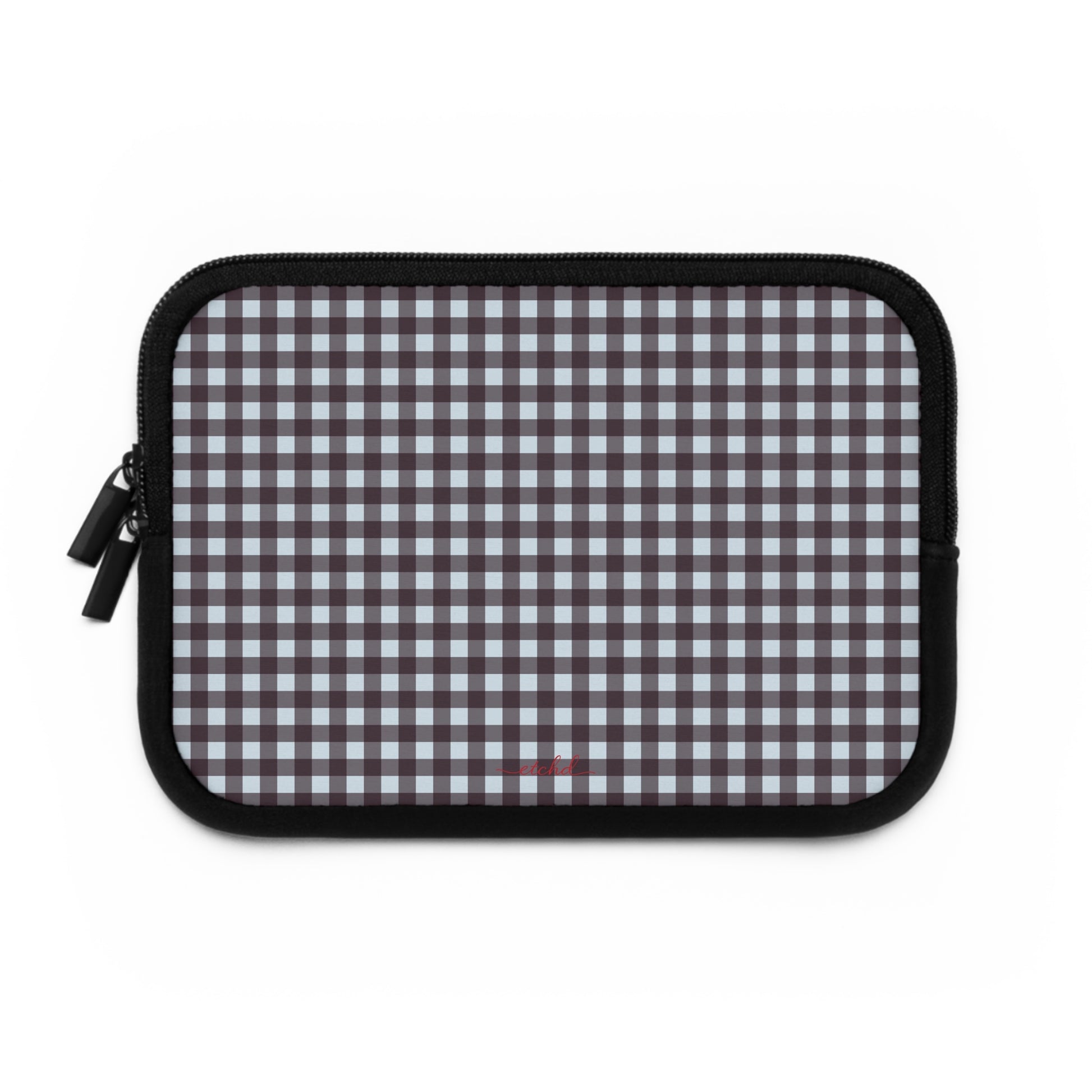 Blue & Plum Gingham Custodia per laptop di etchd, vista 2