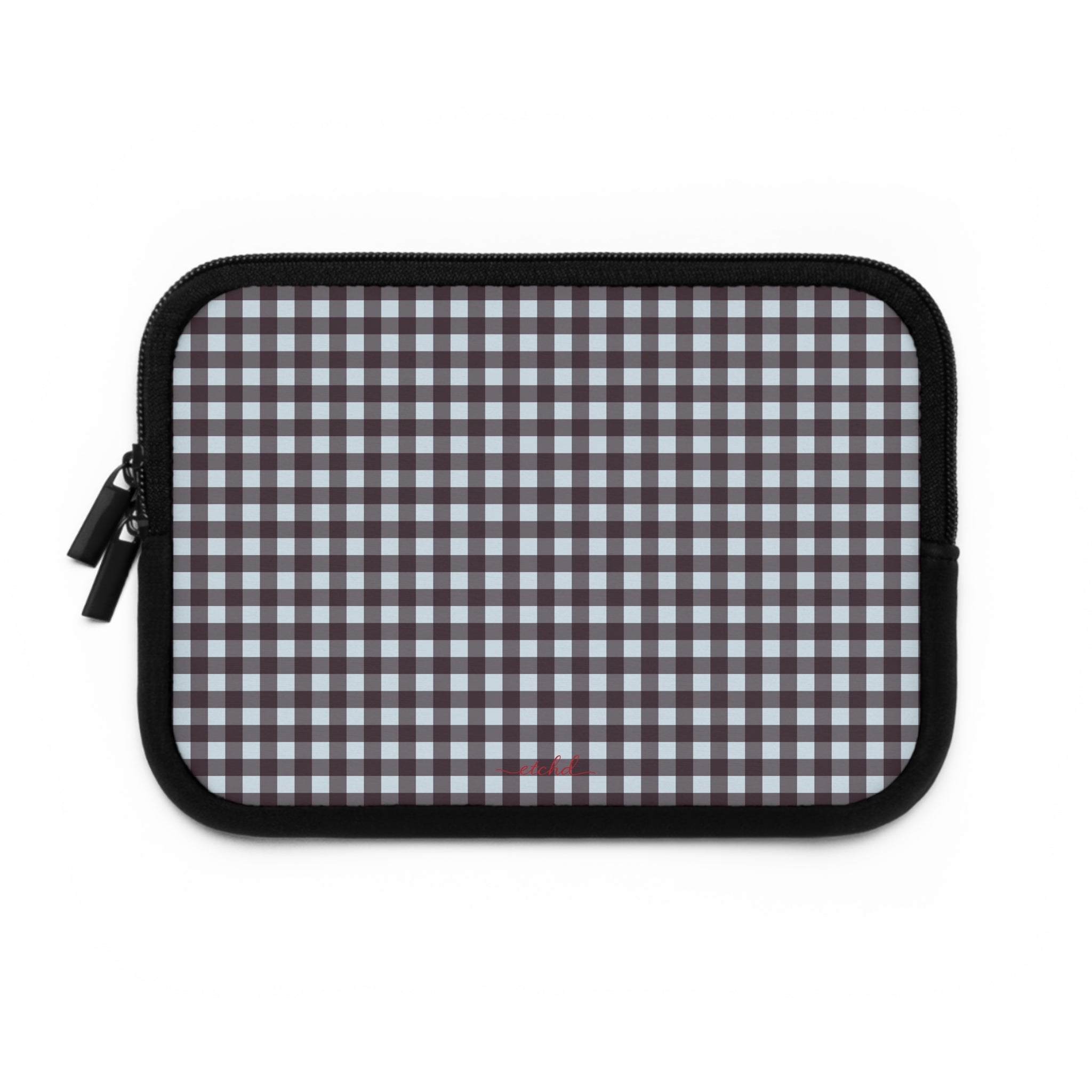 Blue & Plum Gingham Laptop Sleeve by etchd, view 2