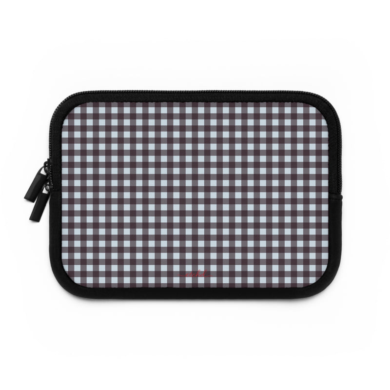 Blue & Plum Gingham Custodia per laptop di etchd, vista 2