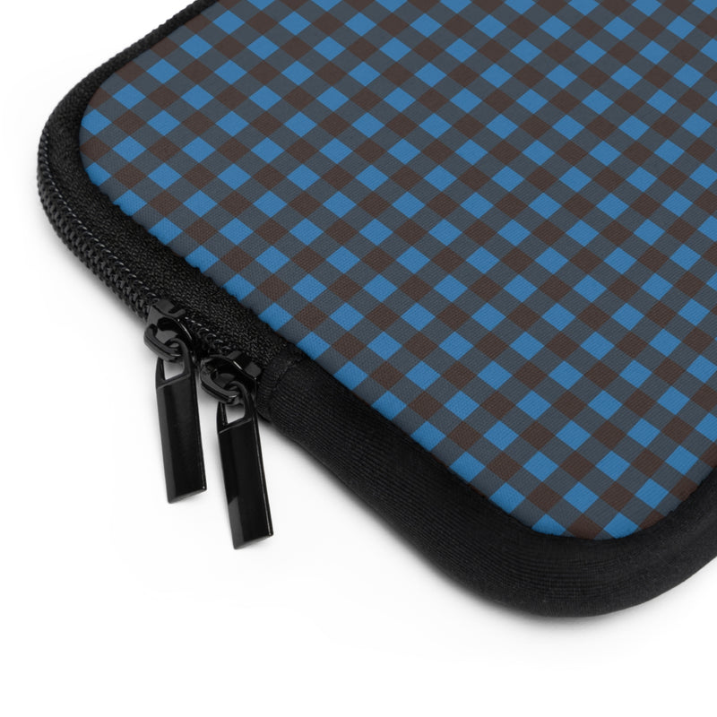 Cerulean & Espresso Gingham Laptop Sleeve by etchd, view 12