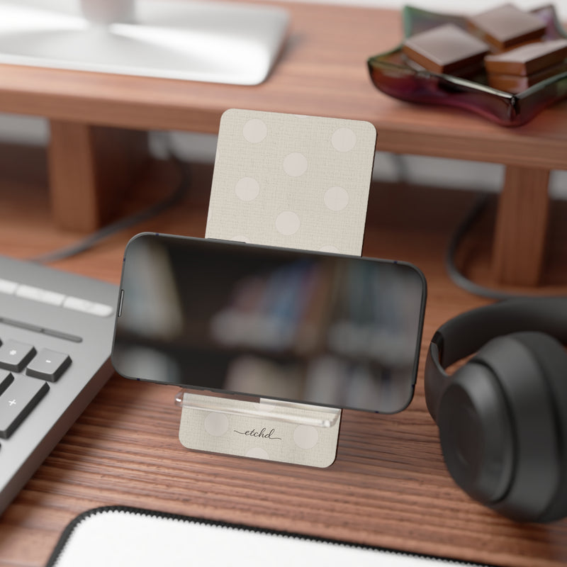 Neutral Polka Dot Phone Stand by etchd, view 4