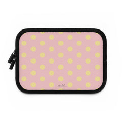 Butter And Pink Polka Dot Laptop Sleeve by etchd, view 2