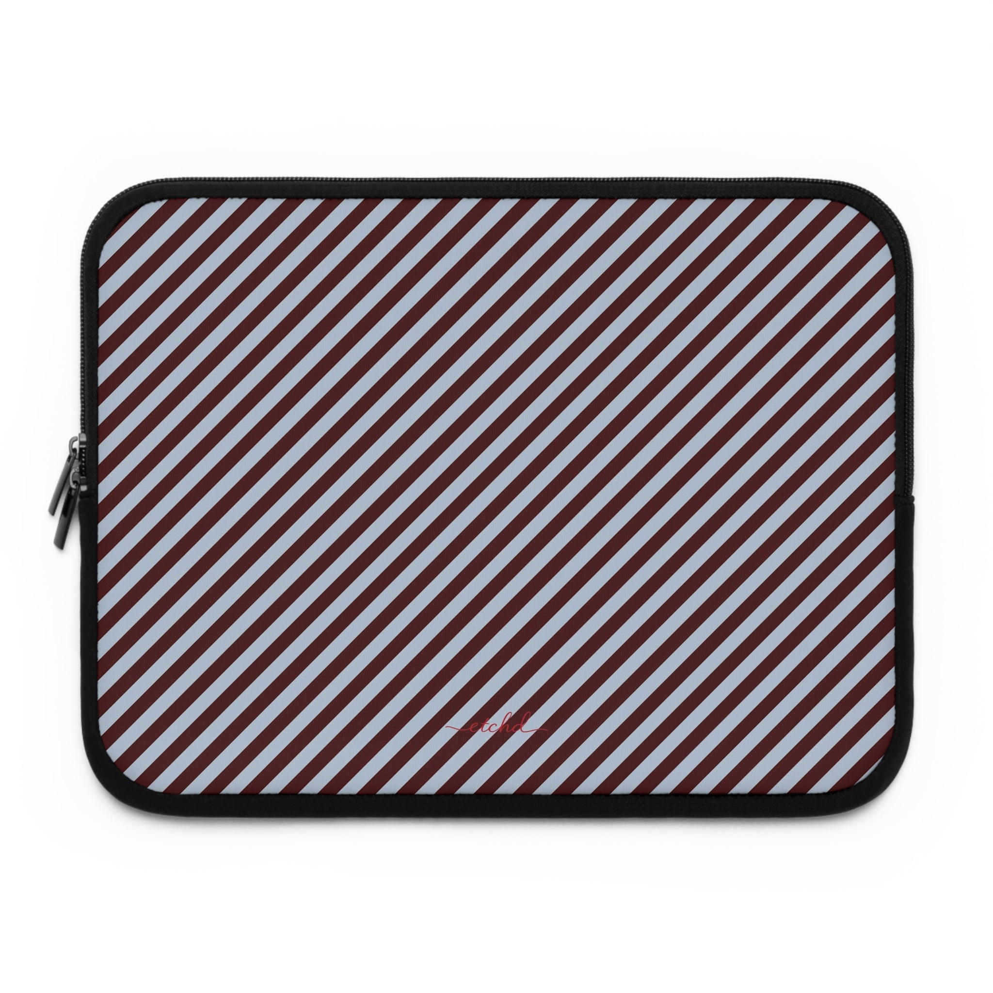 Blue & Cherry Striped Diagonal Laptop Sleeve by etchd