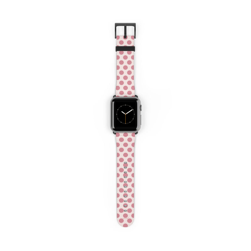 Blush & Cream Polka Dot Smartwatch Strap-zoom-