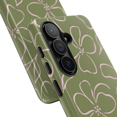 Green & Pink Floral Phone Case by etchd, view 209