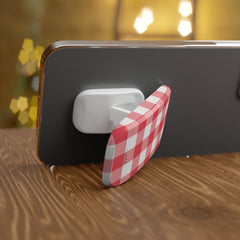 Cherry Gingham Click-On Phone Grip by etchd, view 3