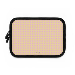 Butter & Pink Gingham Laptop Sleeve by etchd, view 2