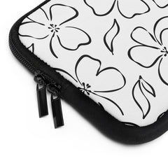 White & Black Floral Laptop Sleeve by etchd, view 12