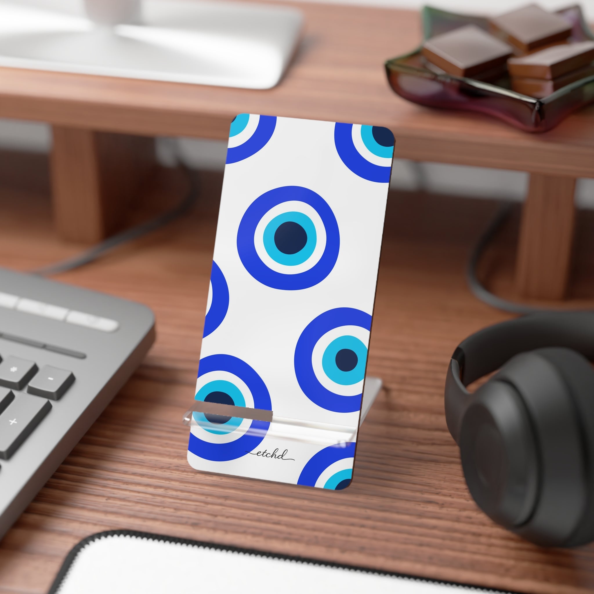 Abstract Evil Eye Phone Stand by etchd, view 3