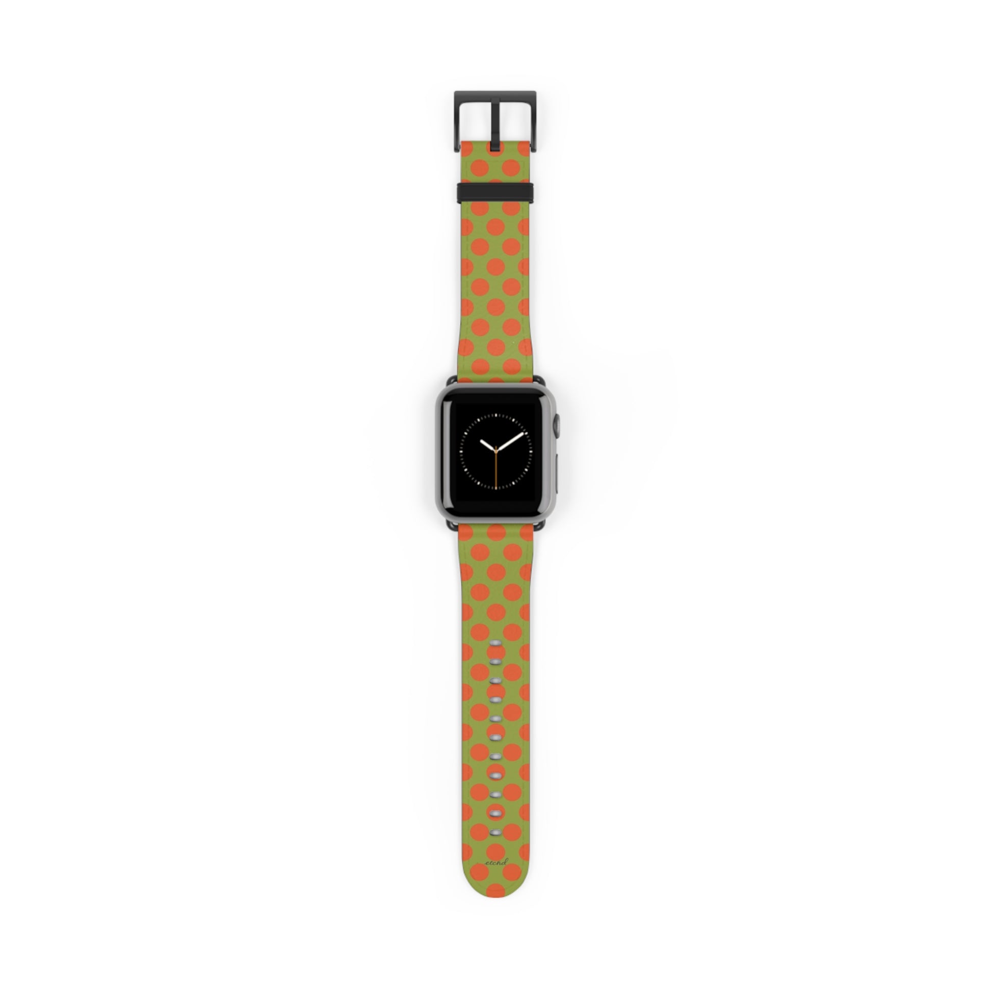 Persimmon And Wasabi Polka Dot Smartwatch Strap by etchd