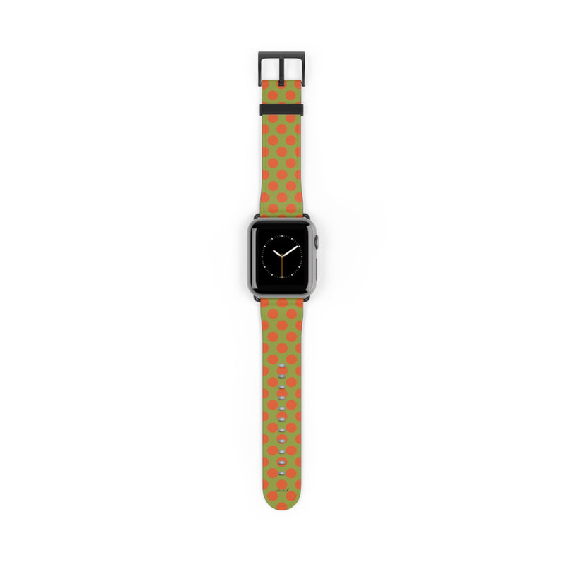 Persimmon And Wasabi Polka Dot Smartwatch Strap-zoom-