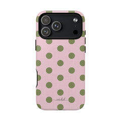 Green & Pink Polka Dot Magnetic Phone Case by etchd, view 31