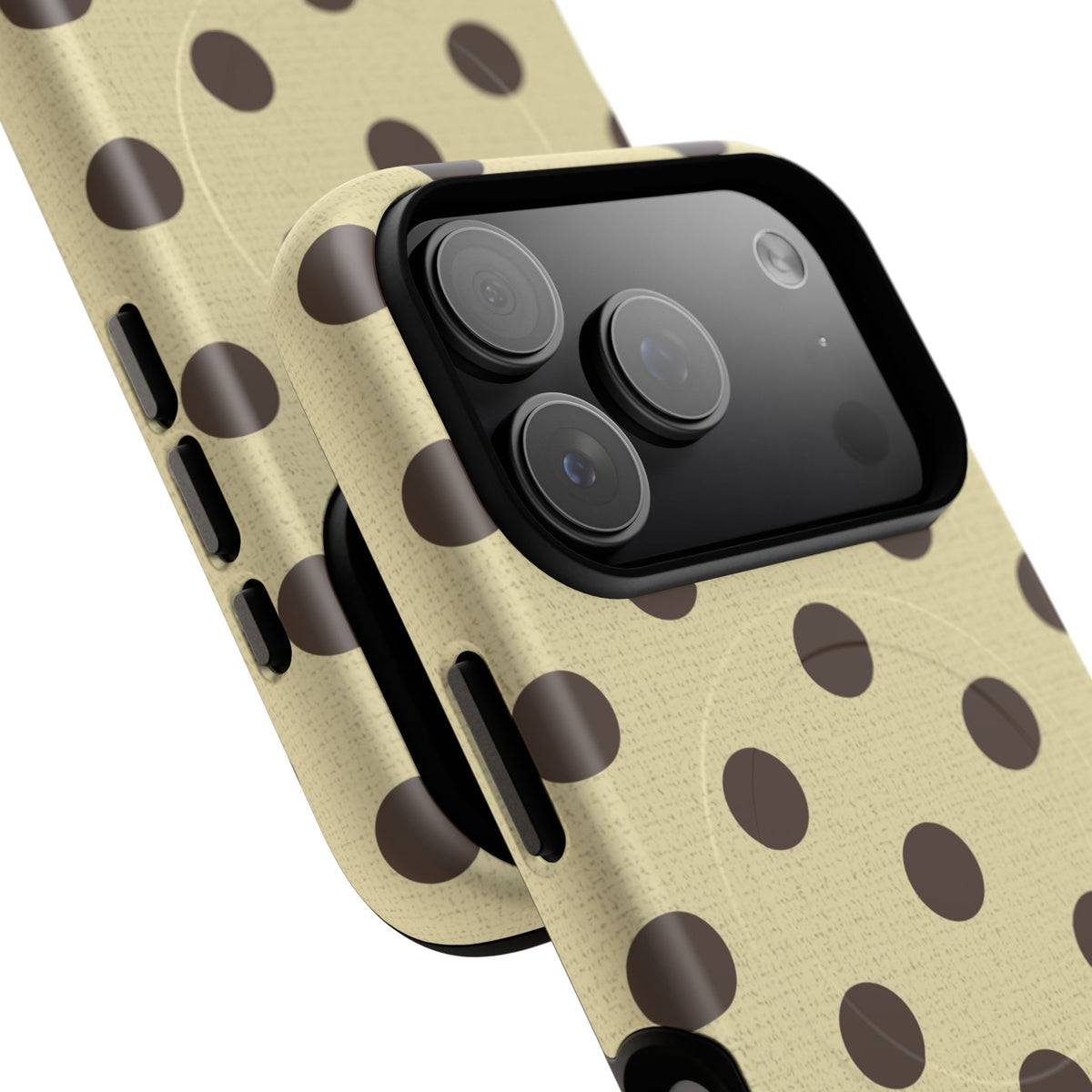 Butter & Brown Polka Dot Magnetic Phone Case by etchd, view 100
