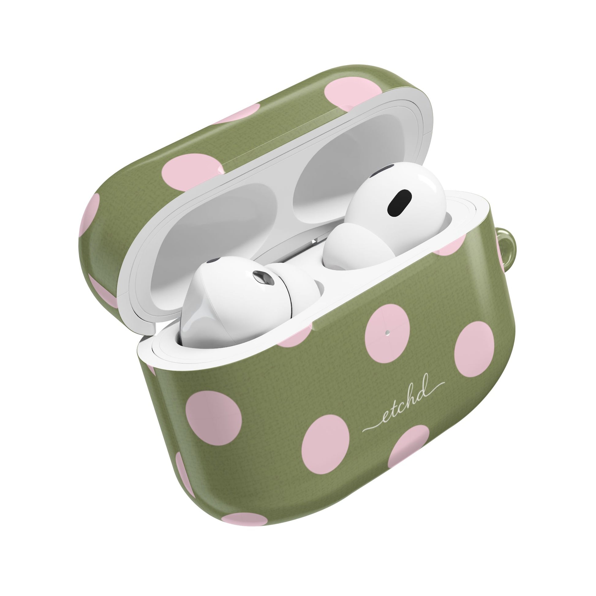 Pink & Green Polka Dot AirPod Case by etchd, view 9