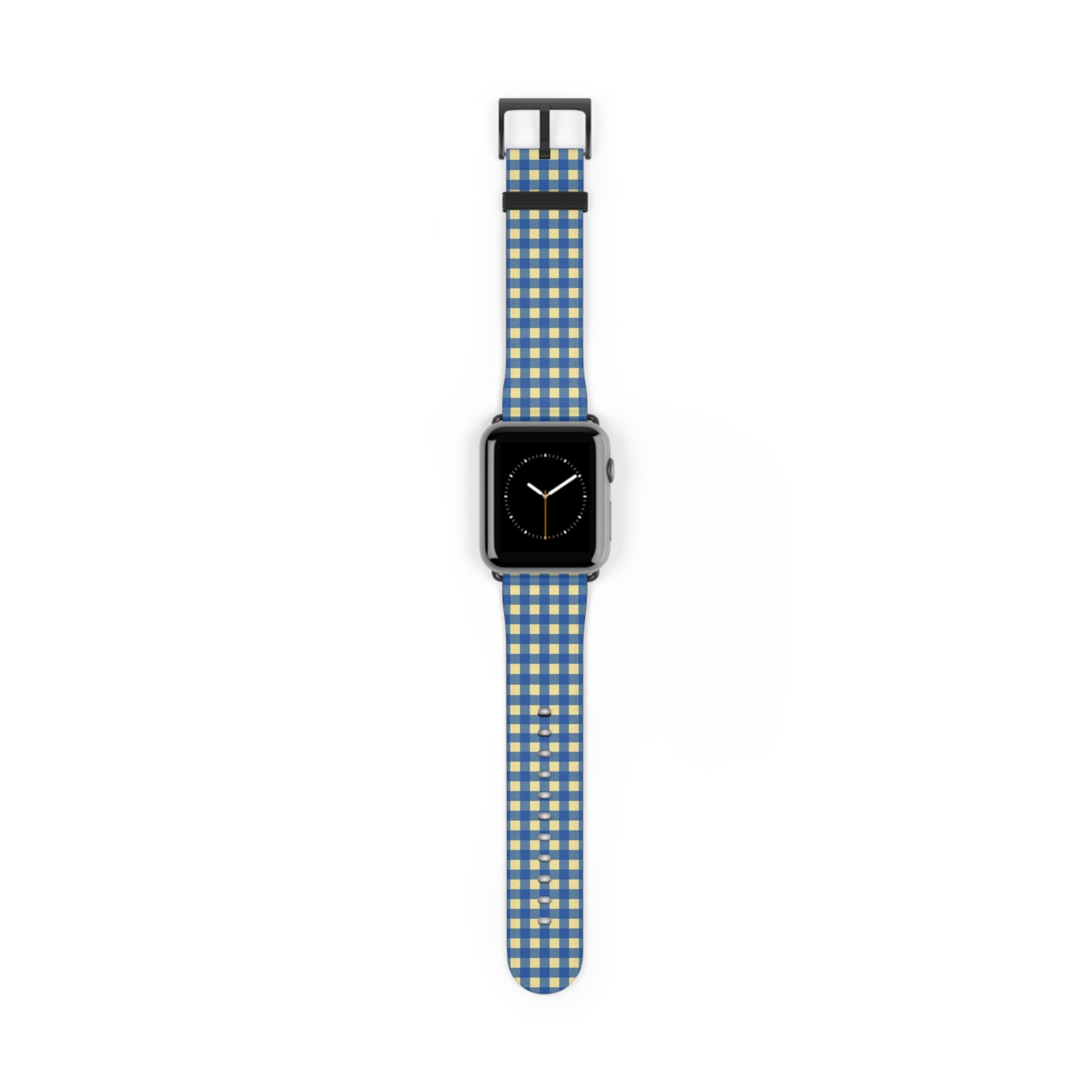 Butter & Cobalt Gingham Smartwatch Strap by etchd, view 2