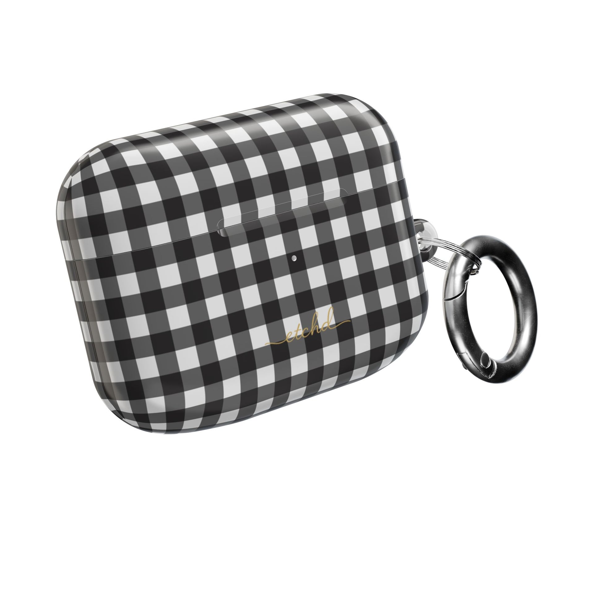 Black & White Gingham AirPod Case by etchd, view 8